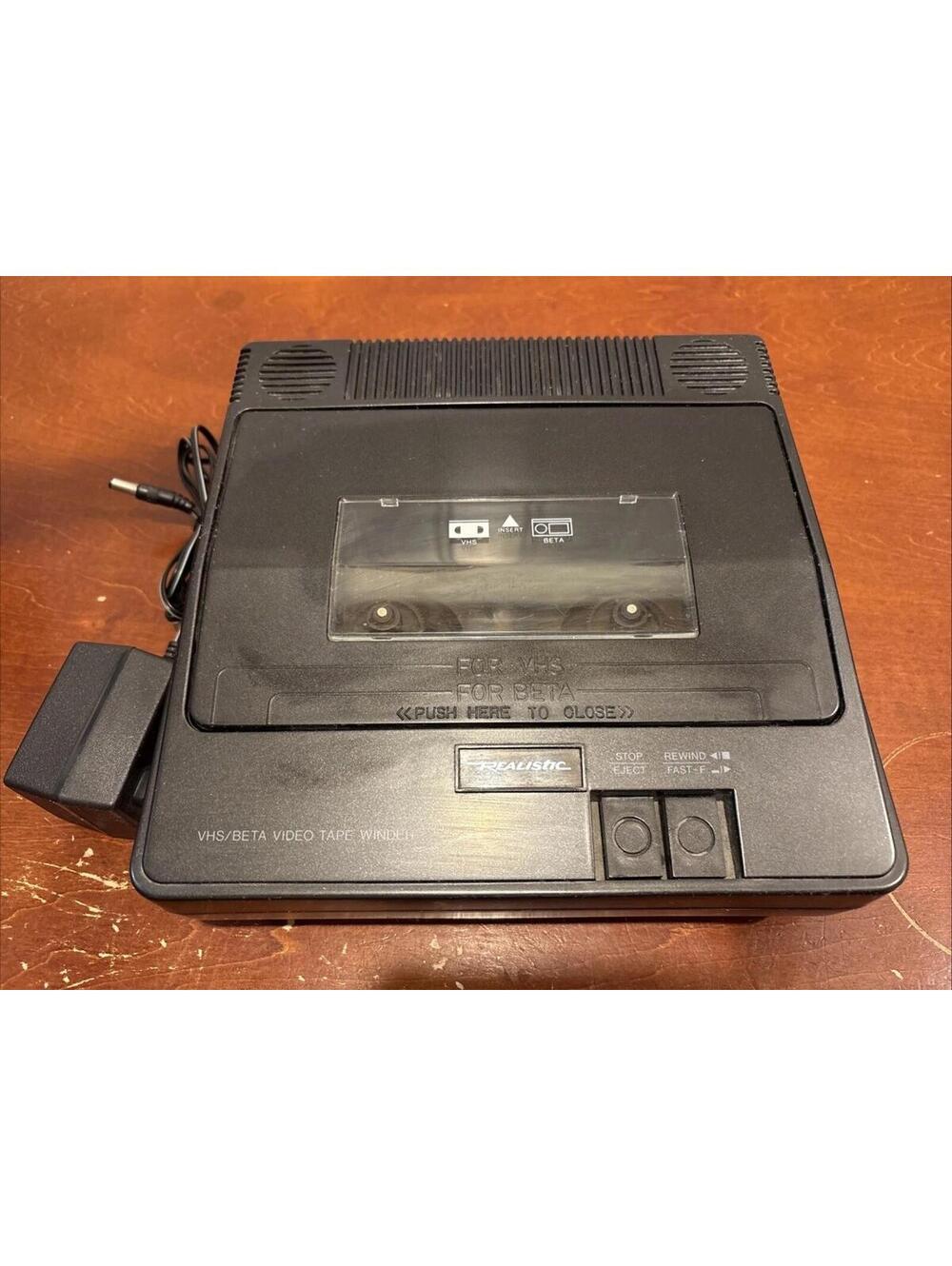 Vintage Realistic VHS BETA Rewinder with Power Cord Clean Powers On Not Tested